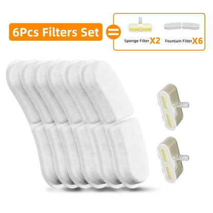 Cat Water Dispenser Replacement Filters - Carbon Sponge Filters for Wireless Pet Fountains