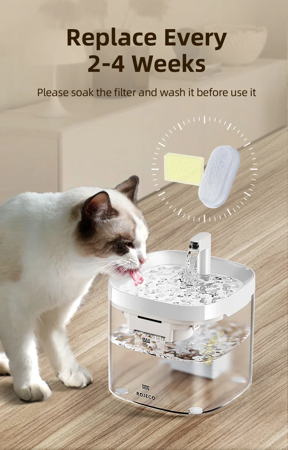 Replacement Water Fountain Filter for Cat Water Dispensers
