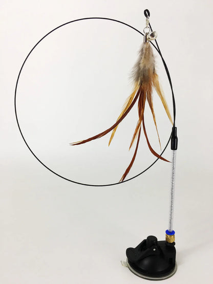 Hands-Free Suction Cup Cat Toy - Interactive Feather Wand Set