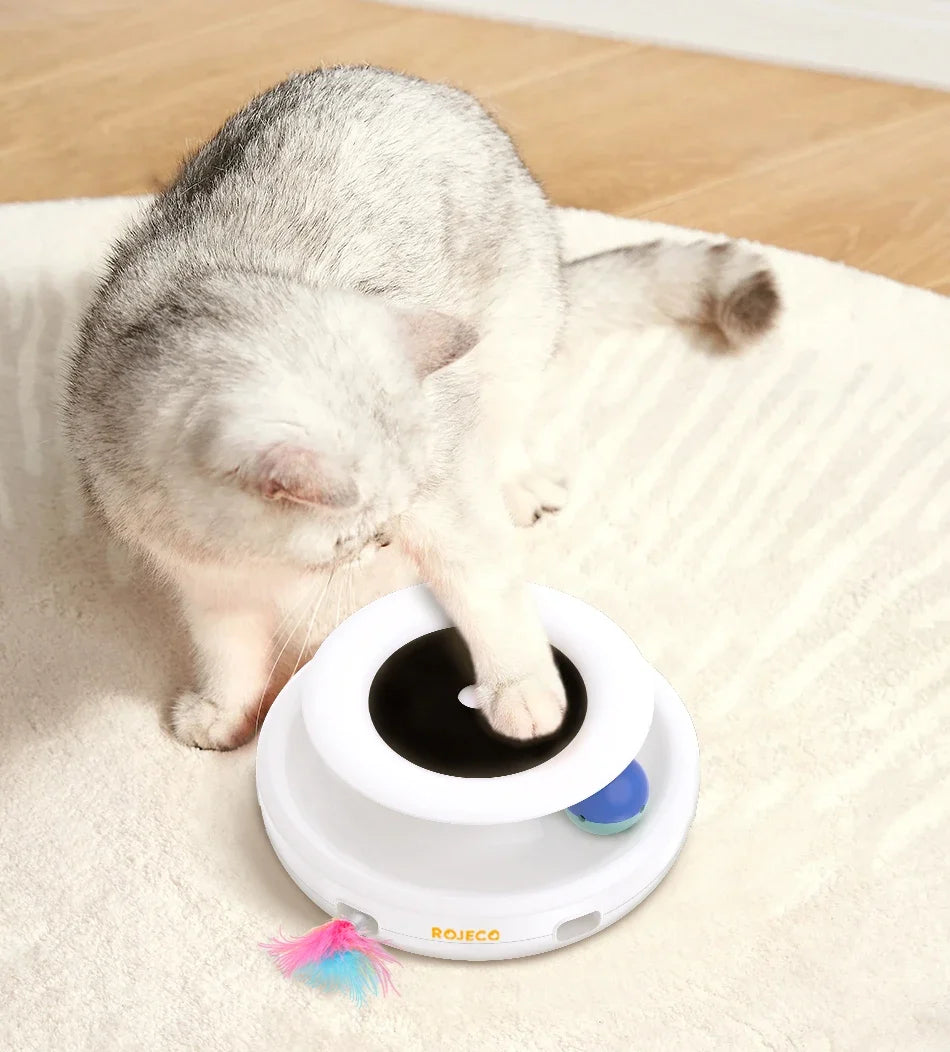 2-in-1 Automatic Cat Toy - Smart Feather & Ball Set with 5 Interactive Modes