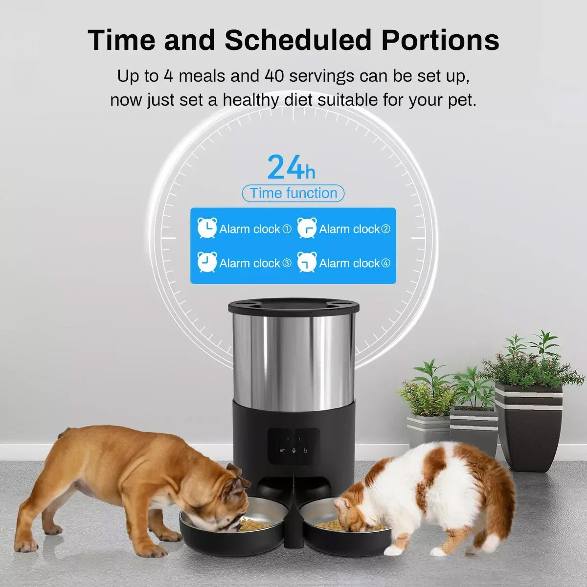 WiFi Automatic Pet Feeder with Stainless Steel Bowl – 4.5L