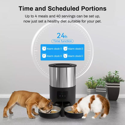 WiFi Automatic Pet Feeder with Stainless Steel Bowl – 4.5L