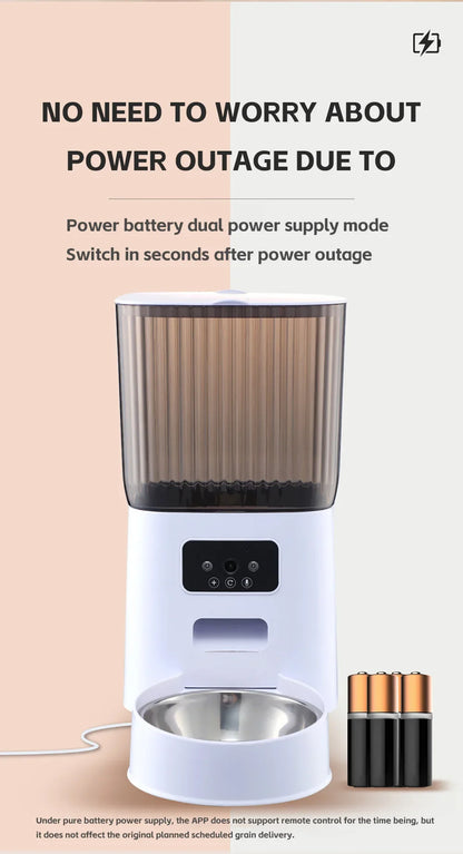 5L Smart WiFi Pet Feeder with Camera – App-Controlled Automatic Food Dispenser for Cats & Dogs