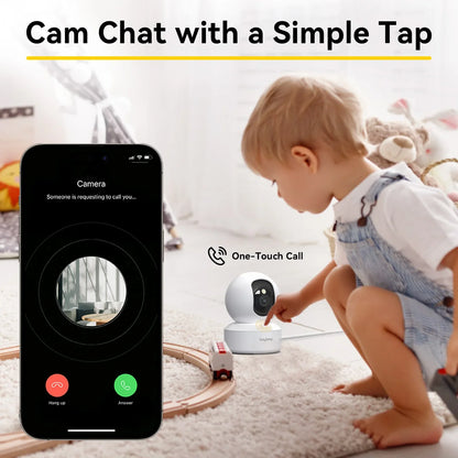 2K Indoor WiFi Pet Camera — 360° Pan & Tilt with Night Vision & 2-Way Audio