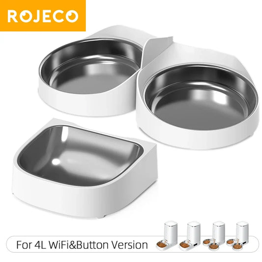 Stainless Steel Single & Double Bowl Accessories For 4L Automatic Pet Feeder Cat Food Dispenser Without Pet Feeder