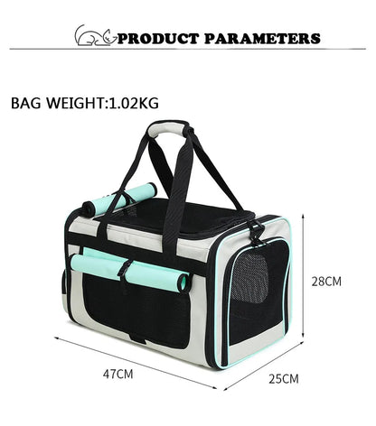Airline Approved Collapsible Soft-Sided Pet Carrier — Travel Cat & Dog Carrying Case