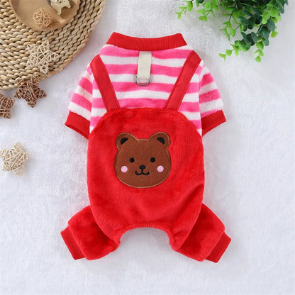 Soft Fleece Jumpsuit with Leash Ring for Small, Medium & Large Dogs & Cats