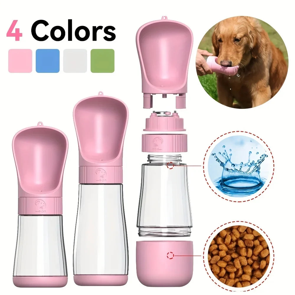 Portable Dog Water Bottle & Bowl - 2-in-1 Travel Hydration Dispenser