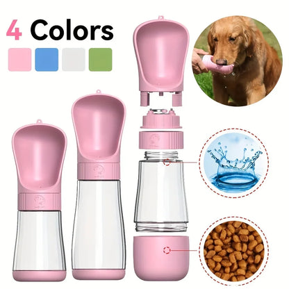 Portable Dog Water Bottle & Bowl - 2-in-1 Travel Hydration Dispenser