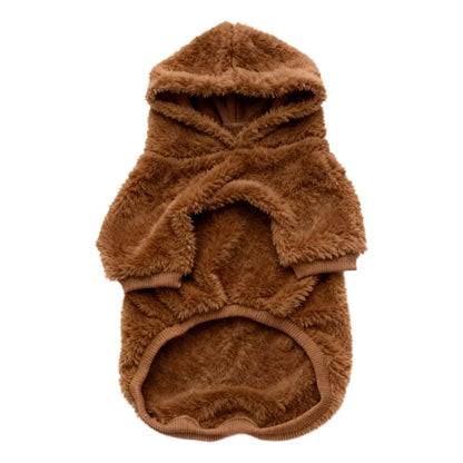 Plush Fleece Dog Hoodie | Soft Warm Winter Outdoor Coat for Medium & Large Dogs