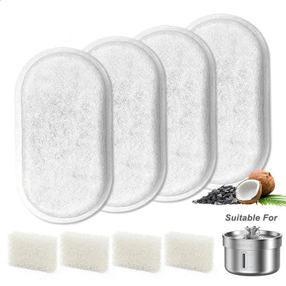 Water Fountain Replacement Filters - 2L Stainless Steel Pet Fountain Purifier