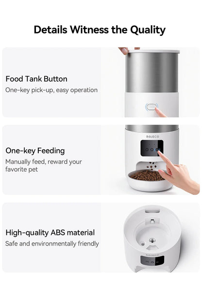 4.5L Smart Pet Feeder with Voice Recording & WiFi App Control