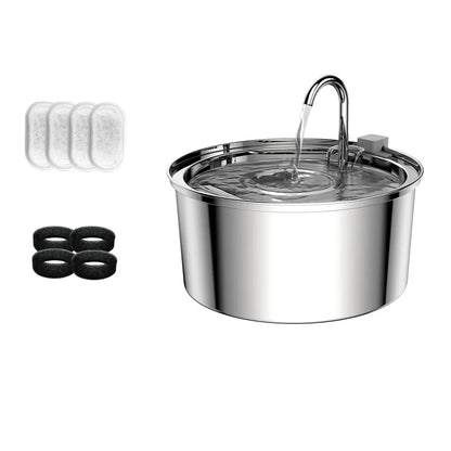 3.2L Stainless Steel Automatic Pet Water Fountain – Cat & Dog Drinking Dispenser with Filter