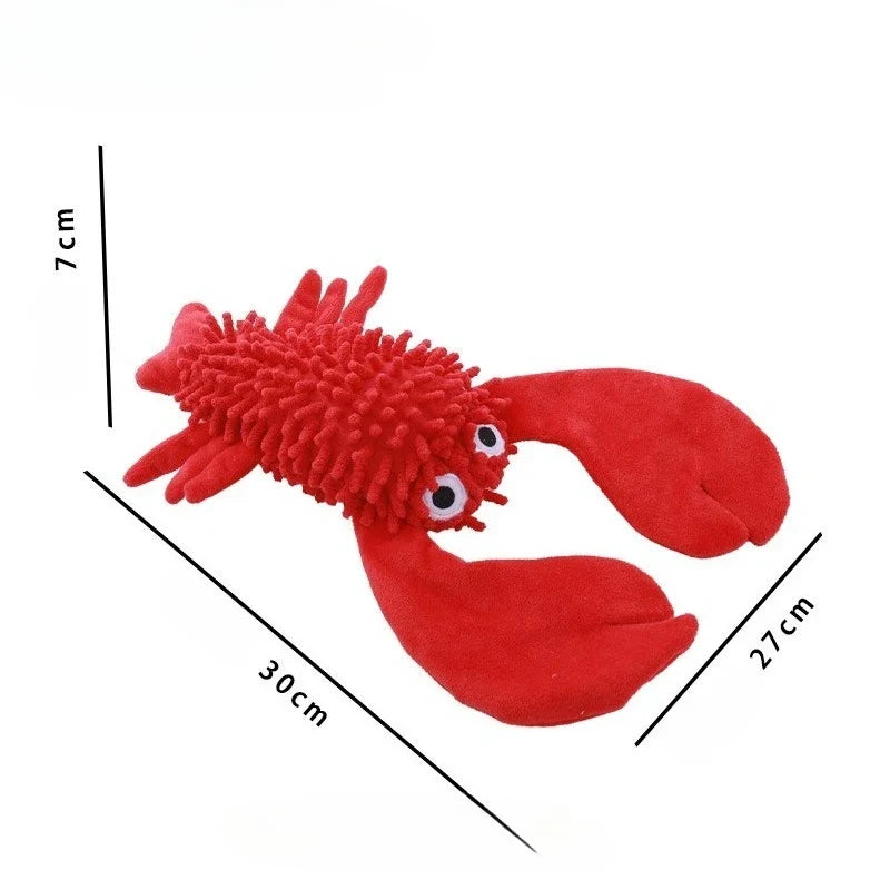 Velvet Sea Creature Plush Dog Toy - Squeaky Chew Toy for Small Dogs