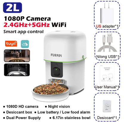 Smart Camera Pet Feeder with 1080P HD & 5G WiFi