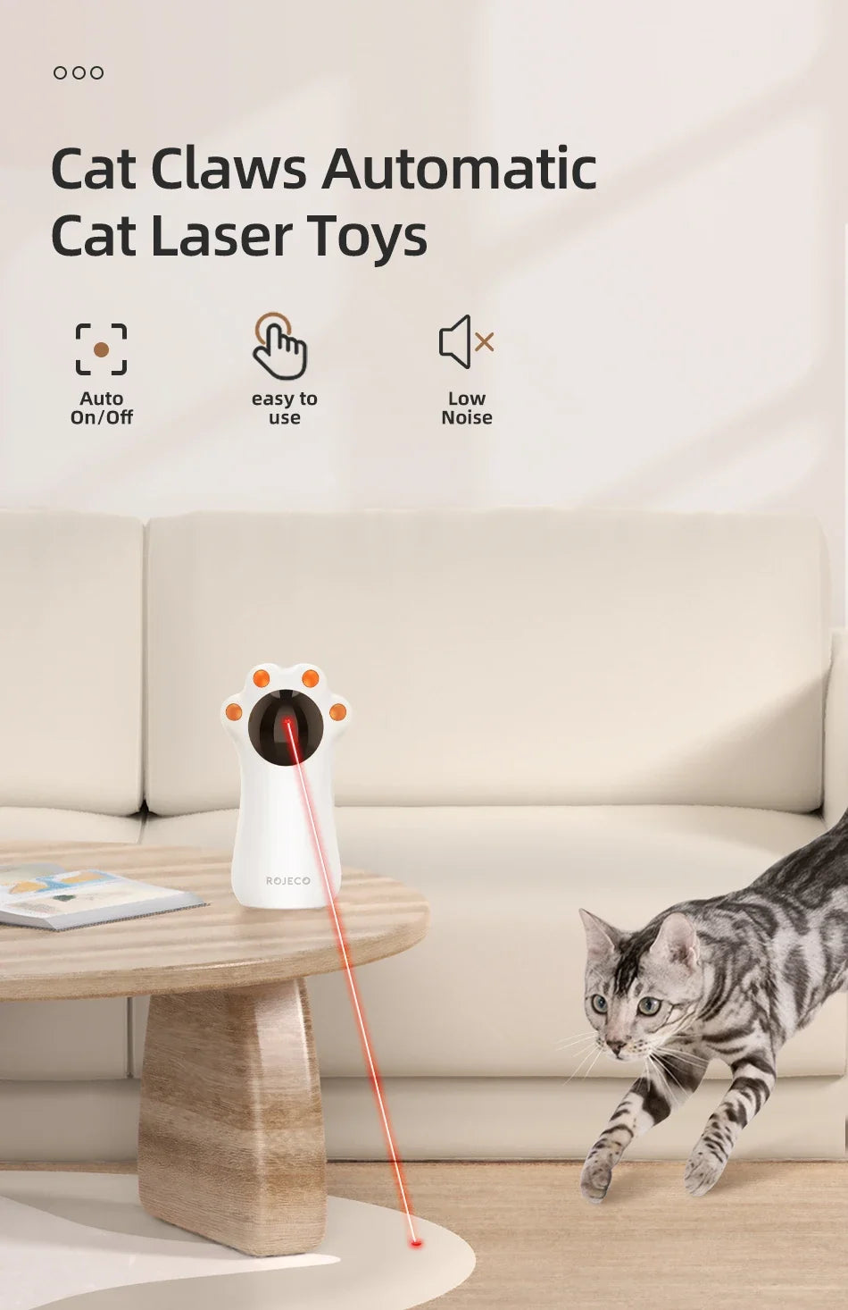 Automatic Interactive Cat Laser Toy - Motion Activated LED Pet Entertainment System