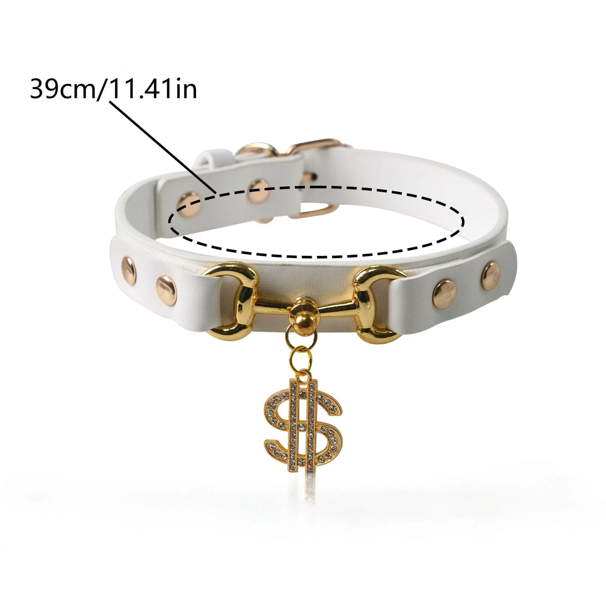 Heart Print Leather Collar for Small Dogs & Cats