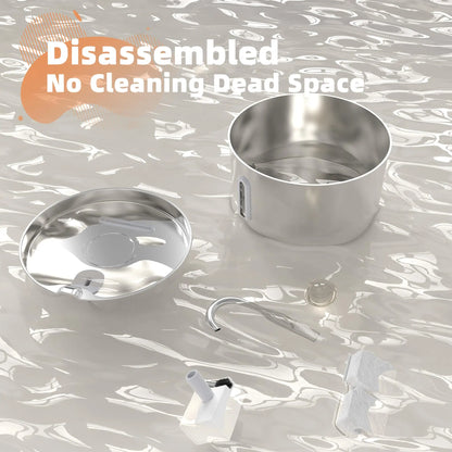 2.2L Stainless Steel Silent Pet Water Fountain — Dual Style with Filter & Sensor Options