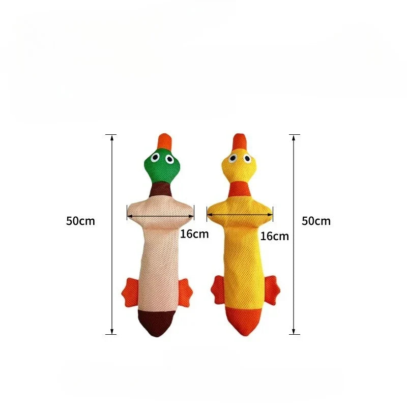 Plush Long Duck Chew & Teeth Cleaning Toy for Dogs