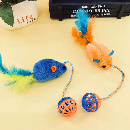 Plush Mouse & Bell Ball Interactive Cat Toy Set
