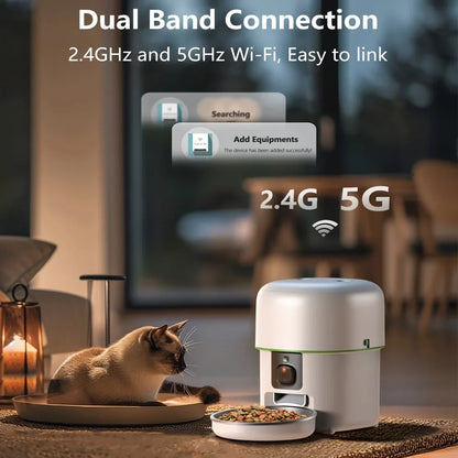 Smart Pet Feeder with HD Camera - 2L Automatic Food Dispenser with WiFi & Video Monitoring