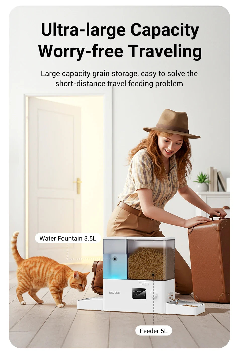 2-in-1 Automatic Pet Feeder & Water Fountain — 8.5L WiFi Smart Dispenser for Cats & Dogs