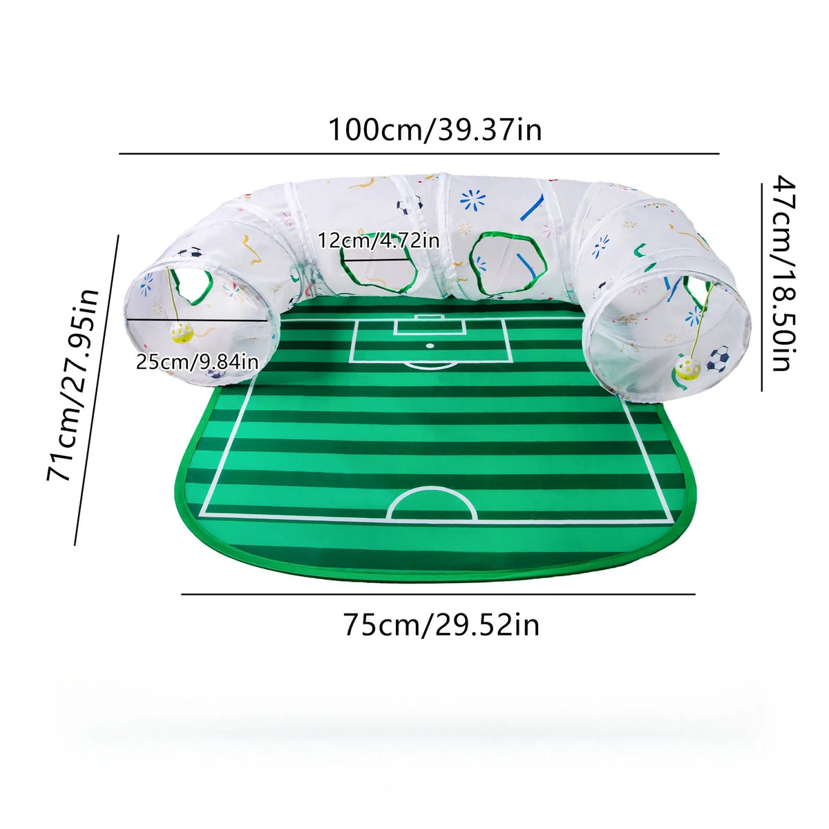 Football Field Cat Tunnel Toy