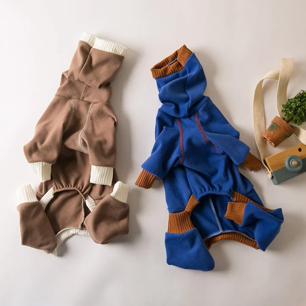 High-Neck Plush Dog Jumper — Four-Legged Warm Base Layer