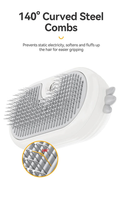 Electric Steam Pet Brush - Hair Removal Comb for Cats & Dogs
