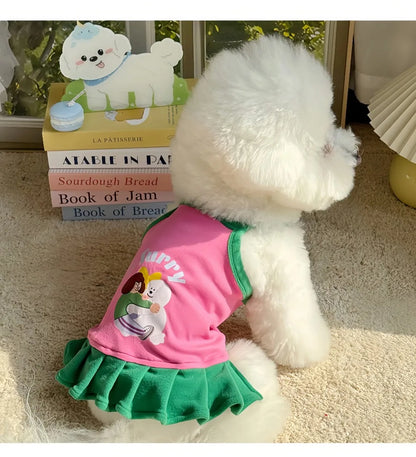 2-in-1 Cooling Slip Dress & Vest for Small Dogs & Cats | Breathable Summer Princess Skirt for Chihuahuas & Puppies
