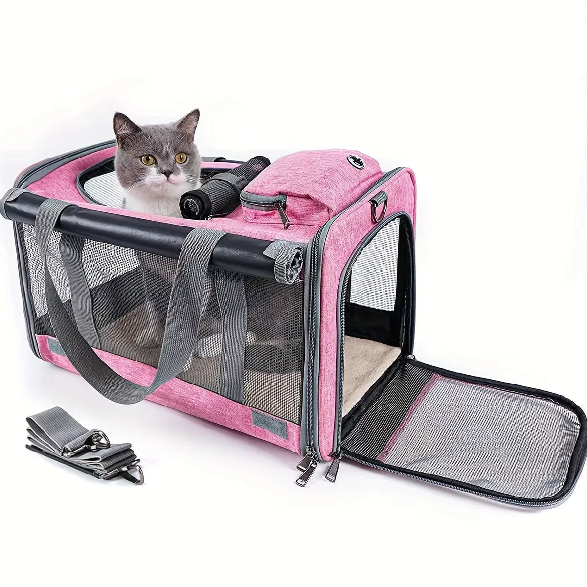Soft-Sided Pet Carrier for Large & Medium Cats and Puppies