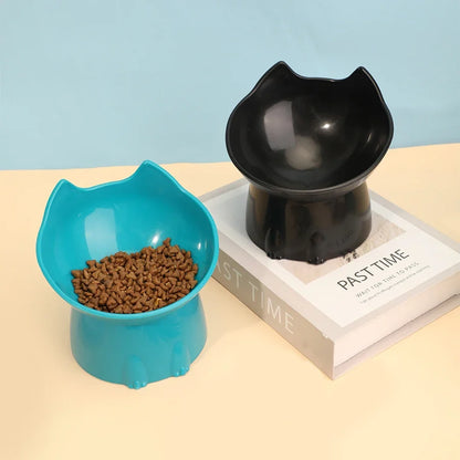 Elevated Cat Bowl - Anti-Tip Raised Feeding Dish with Tilted Design