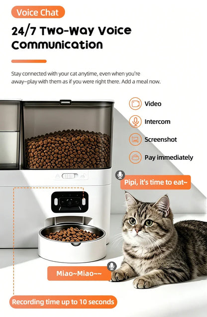 5L+3L Smart Automatic Pet Feeder with Camera & Water Dispenser