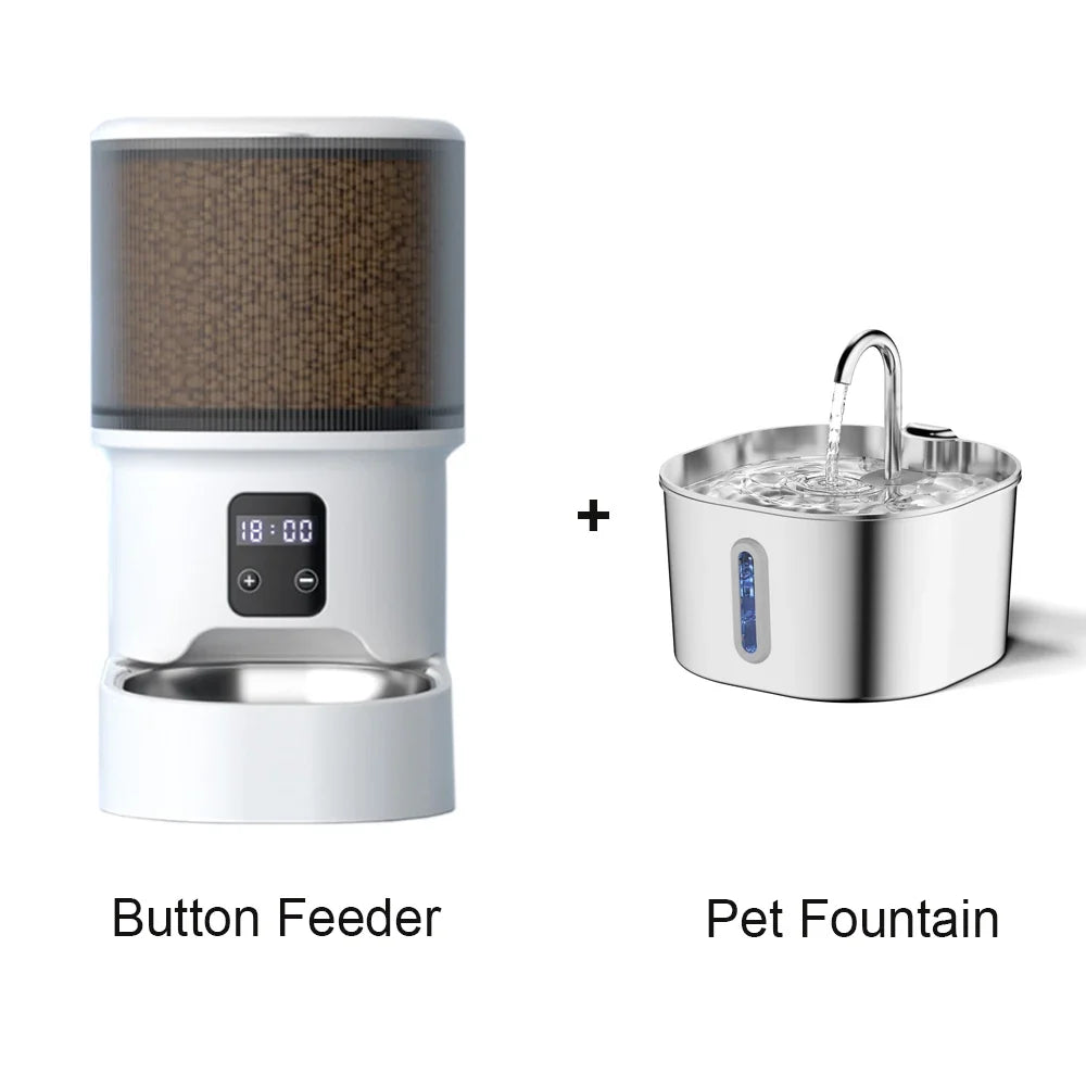Smart WiFi Pet Feeder with Video Camera and Water Fountain