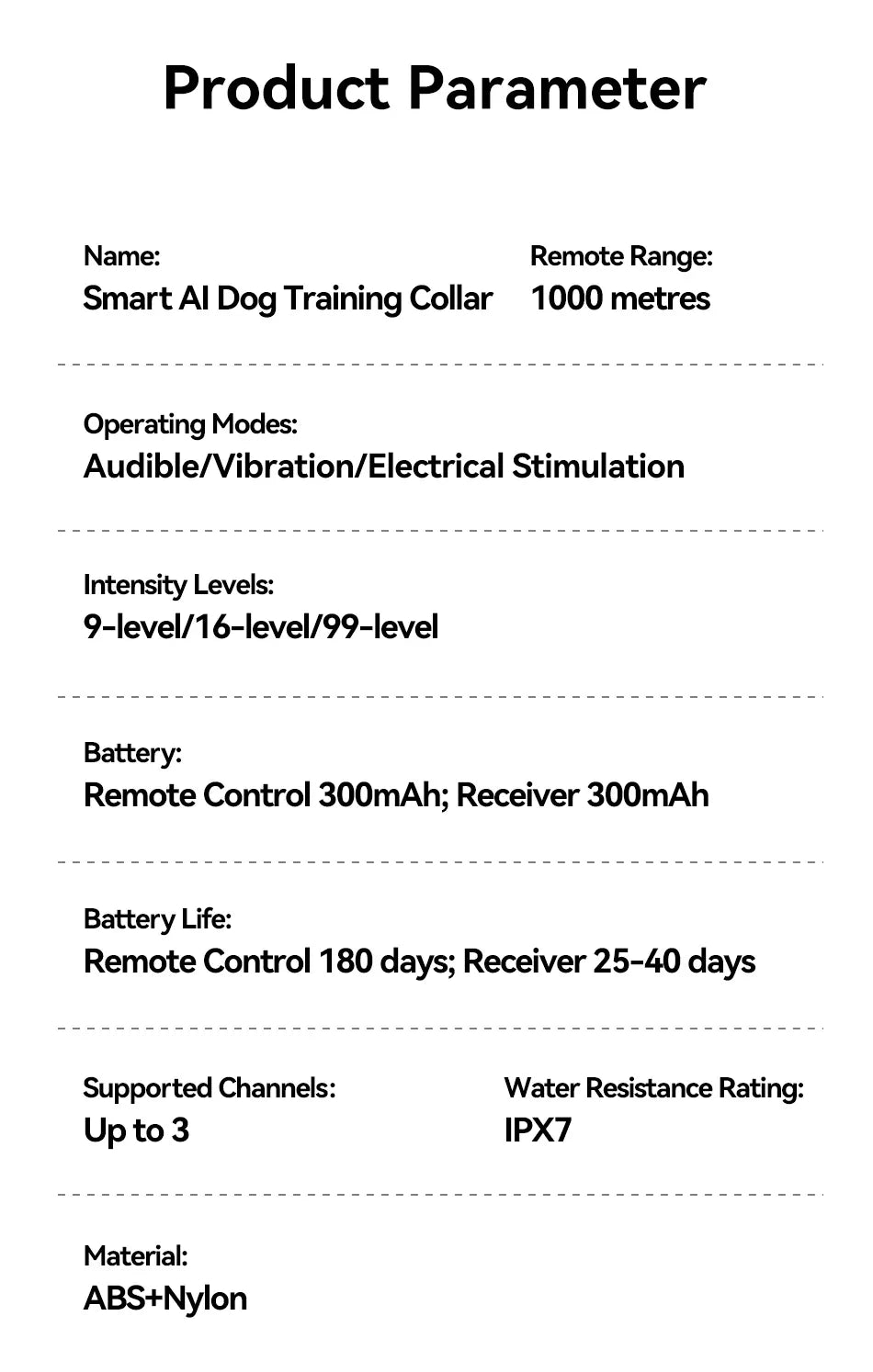 1000m Remote Dog Training Collar with Vibration & Bark Control