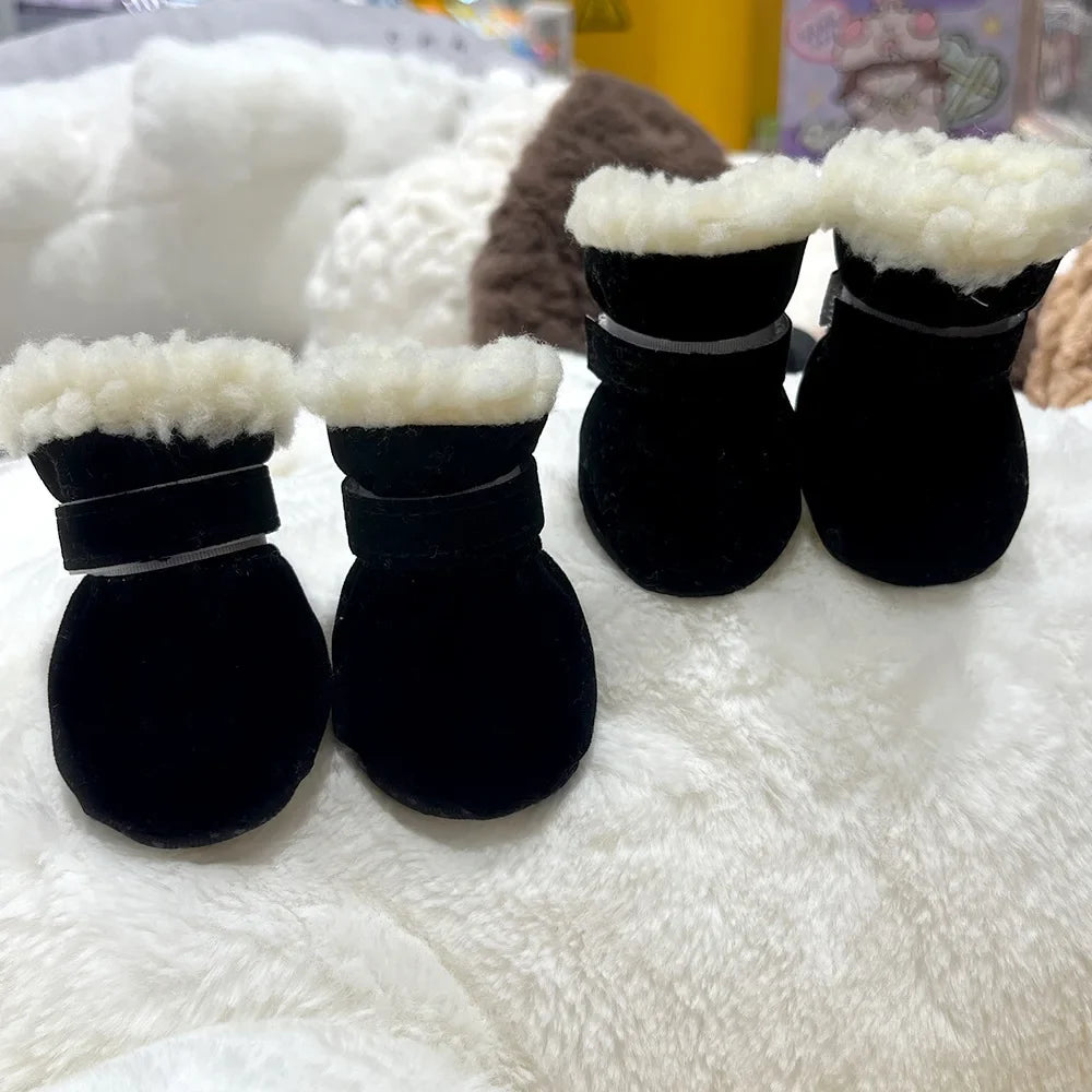 Winter Anti-Slip Dog Boots | Set of 4 for Small & Medium Dogs & Cats