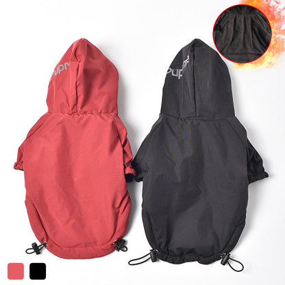 Waterproof Hooded Dog Jacket with Reflective Trim