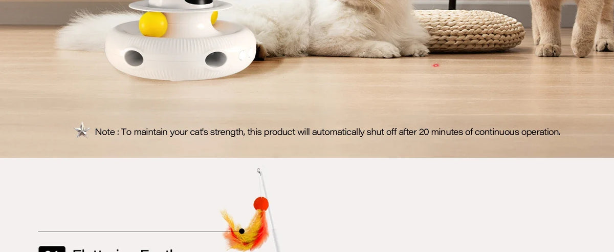 4-in-1 USB Rechargeable Interactive Cat Toy with Feather Wand & Ball
