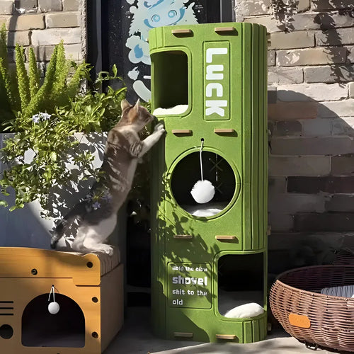 Multi-Layer Cat Tree Tower with Enclosed Sleeping Nest