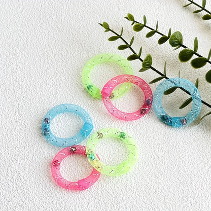 Donut-Shaped Spring Toy with Bell for Cats