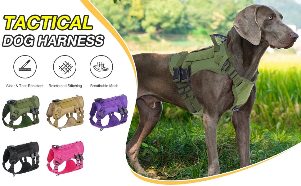 Tactical Chest Strap Dog Harness with Reinforcement Loop