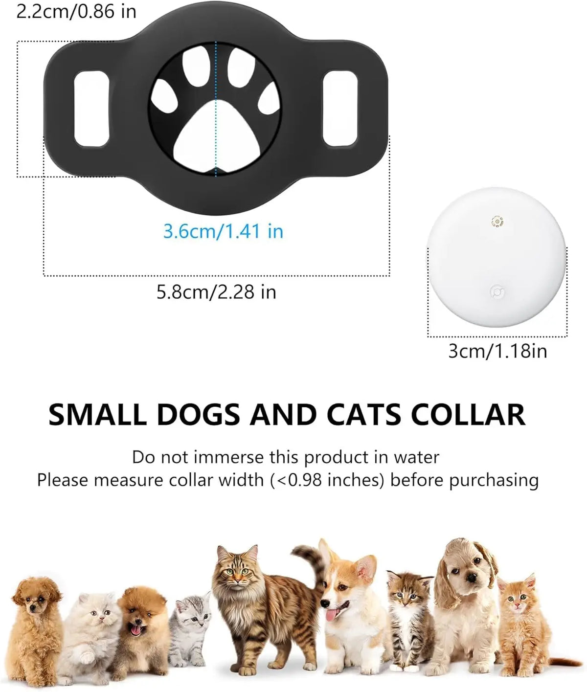 Google Find My Pet Collar Tracker for Android — IP68 Waterproof, No Subscription
