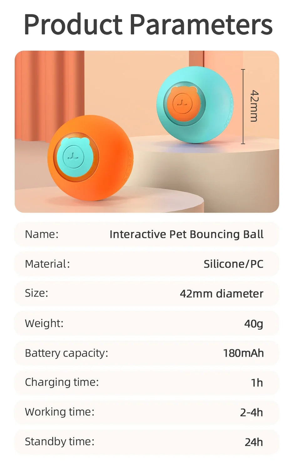 Smart Interactive Cat Ball - Automatic Rolling Electric Pet Toy