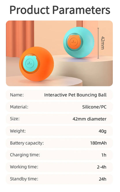 Smart Interactive Cat Ball - Automatic Rolling Electric Pet Toy