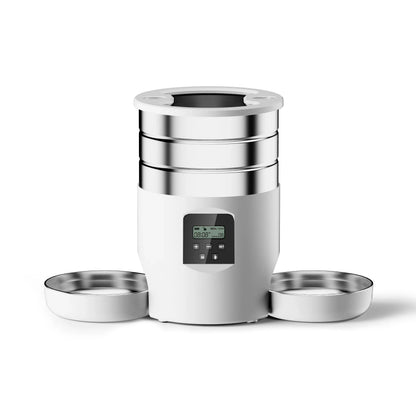 4.5L Smart WiFi Pet Feeder with Dual Stainless Steel Bowls - Automatic Food Dispenser for Cats & Dogs