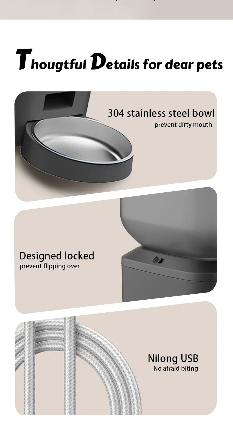 8L Smart Pet Feeder with 1080P Camera, Night Vision & Stainless Steel Bowl — 5G Wi-Fi & Tuya App