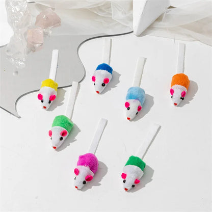 Feather Mouse Cat Toys - 10 Pack Interactive Play Set with Catnip