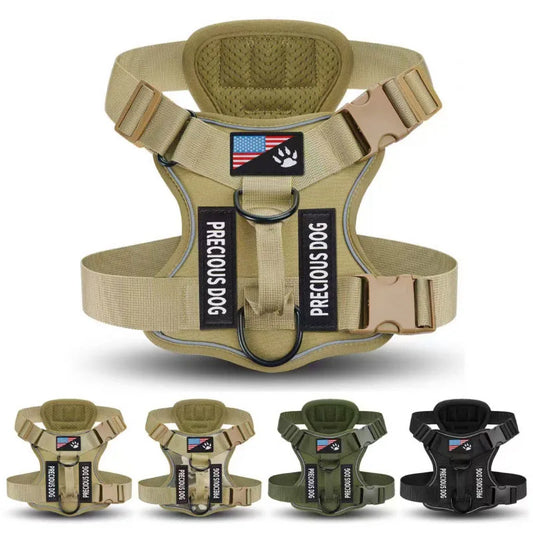 Anti-Pull Tactical Dog Harness with Night Reflective Strips