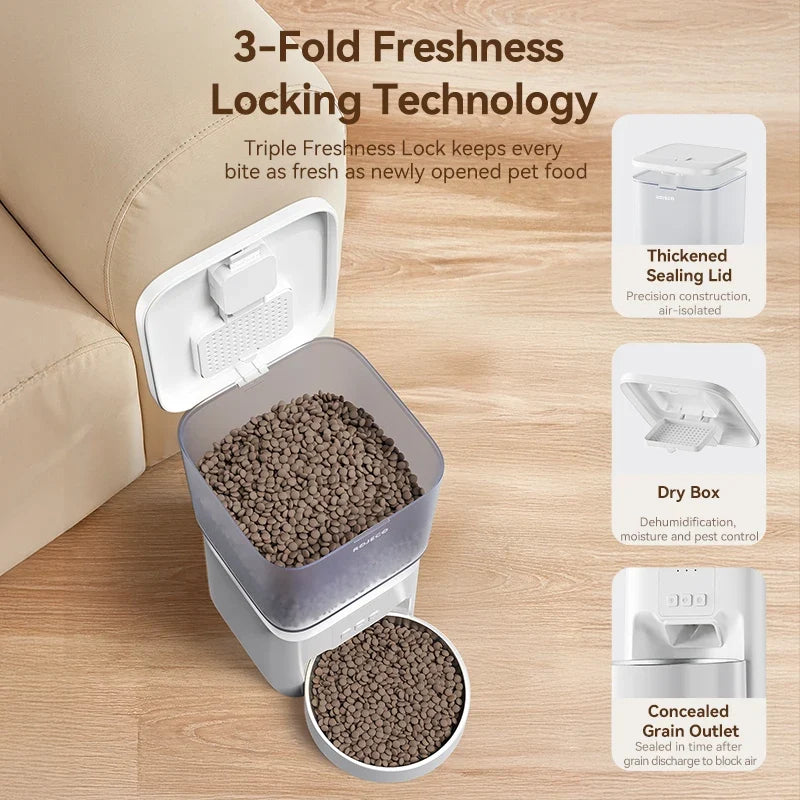 4.5L Smart Wi-Fi Automatic Pet Feeder with App Control