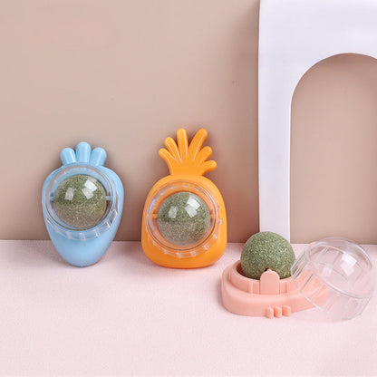 Catnip Wall Ball - Natural Edible Cat Mint Toy for Hairball Relief